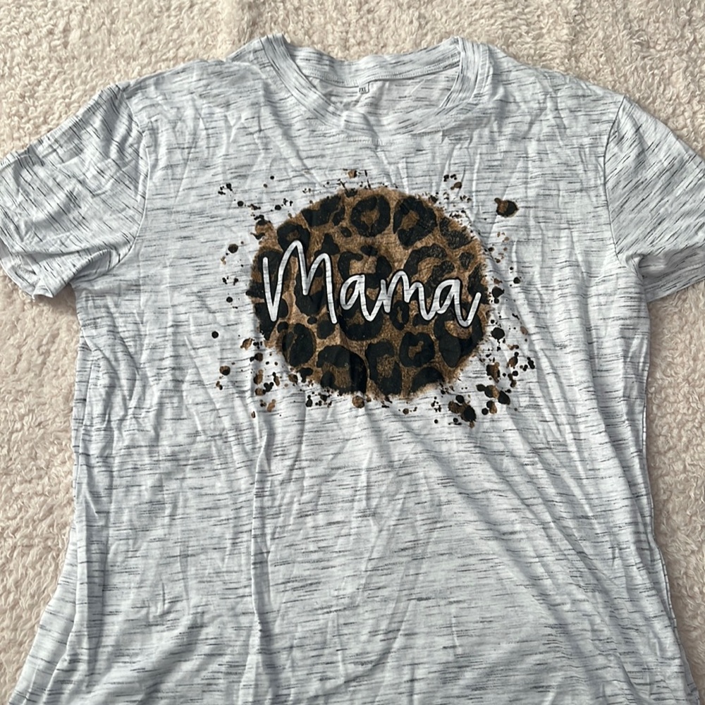 NWOT MAMA leopard print TShirt